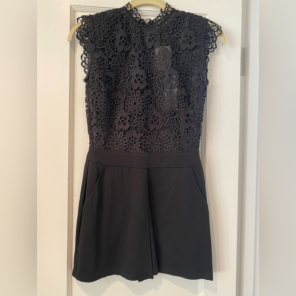 Karina Grimaldi Lace Black Romper